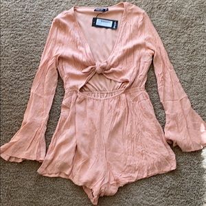 Nasty Gal Peach Romper NWT